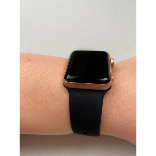 Силіконовий спортивний ремінець STR Sport Band для Apple Watch 42/44/45 mm (M/L) - Black Силіконовий спортивний ремінець STR Sport Band для Apple Watch 42/44/45 mm (M/L) - Black