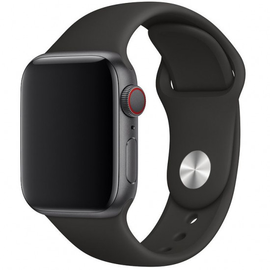 Силіконовий спортивний ремінець STR Sport Band для Apple Watch 42/44/45 mm (M/L) - Black Силіконовий спортивний ремінець STR Sport Band для Apple Watch 42/44/45 mm (M/L) - Black