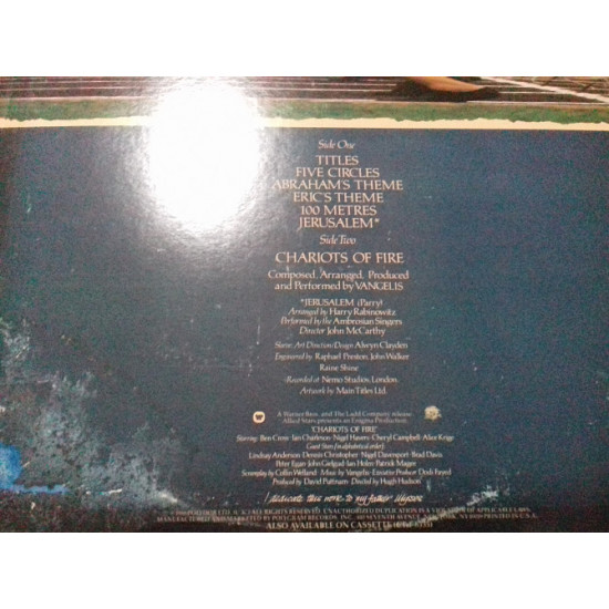 VANGELIS.chariots of Fire.ost 1981polydor USA VANGELIS.chariots of Fire.ost 1981polydor USA