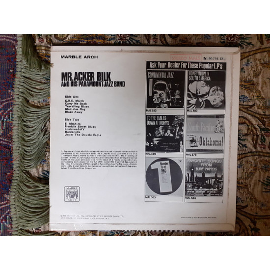 Виниловая пластинка LP Mr. Acker Bilk and his Paromount Jazz Band Виниловая пластинка LP Mr. Acker Bilk and his Paromount Jazz Band