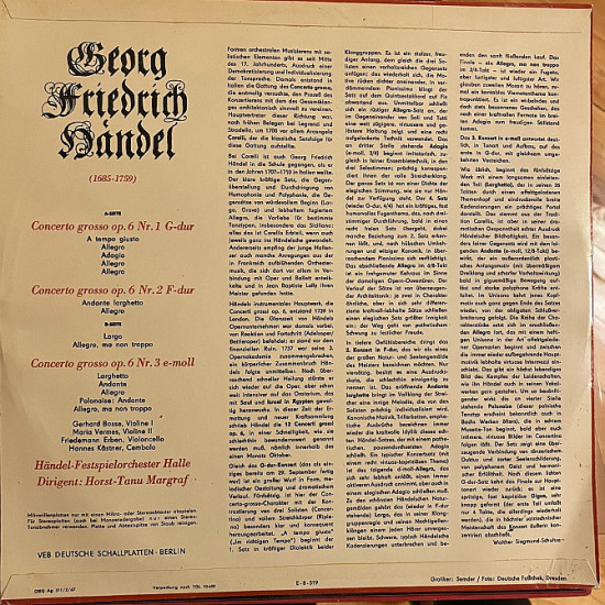 Georg Friedrich Handel: Concerti grossi op.6 Nr.1 - 3 Georg Friedrich Handel: Concerti grossi op.6 Nr.1 - 3