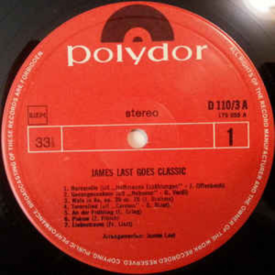 Пластинка James Last – Goes Classic. Пластинка James Last – Goes Classic.