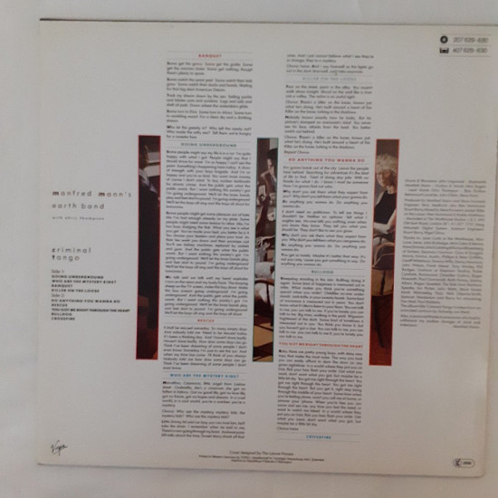 Manfred Mann's Earth Band, 1986, Ger, NM/NM 1st Manfred Mann's Earth Band, 1986, Ger, NM/NM 1st