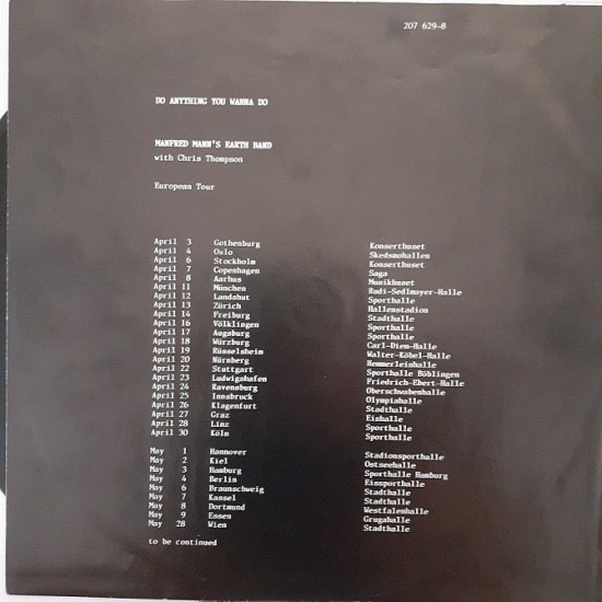 Manfred Mann's Earth Band, 1986, Ger, NM/NM 1st Manfred Mann's Earth Band, 1986, Ger, NM/NM 1st