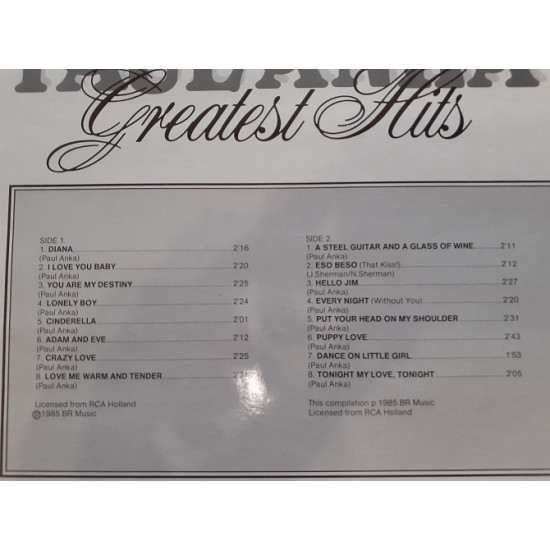 Виниловая пластинка LP Paul Anka - Greatest Hits Виниловая пластинка LP Paul Anka - Greatest Hits