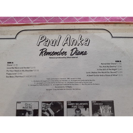 Виниловая пластинка LP Paul Anka - Remember Diana Виниловая пластинка LP Paul Anka - Remember Diana
