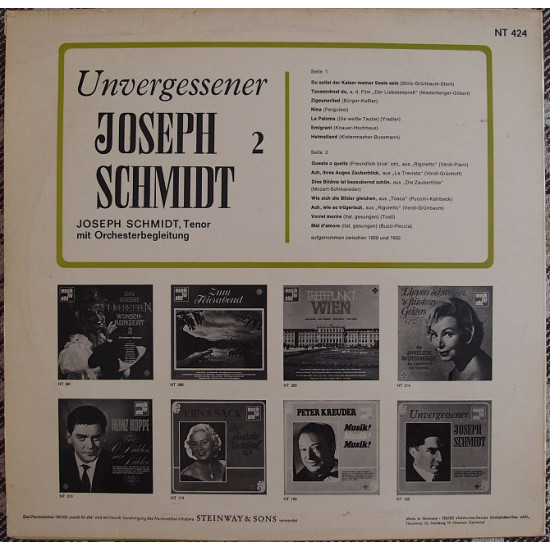 Joseph Schmidt – Unvergessener Joseph Schmidt 2 Joseph Schmidt – Unvergessener Joseph Schmidt 2