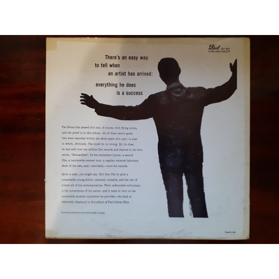 Vinyl record of LP Pat Boone – Pat's Great Hits Vinyl record of LP Pat Boone – Pat's Great Hits