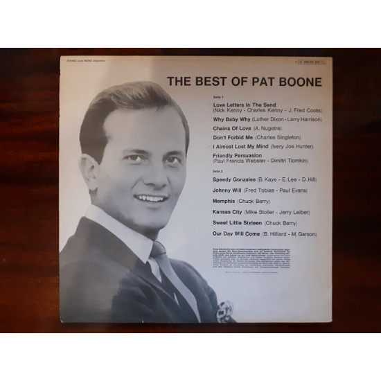 Виниловая пластинка LP Pat Boone – The Best Of Pat Boone Виниловая пластинка LP Pat Boone – The Best Of Pat Boone