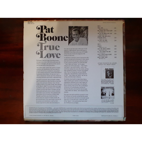 Vinyl record of LP Pat Boone – True Love Vinyl record of LP Pat Boone – True Love