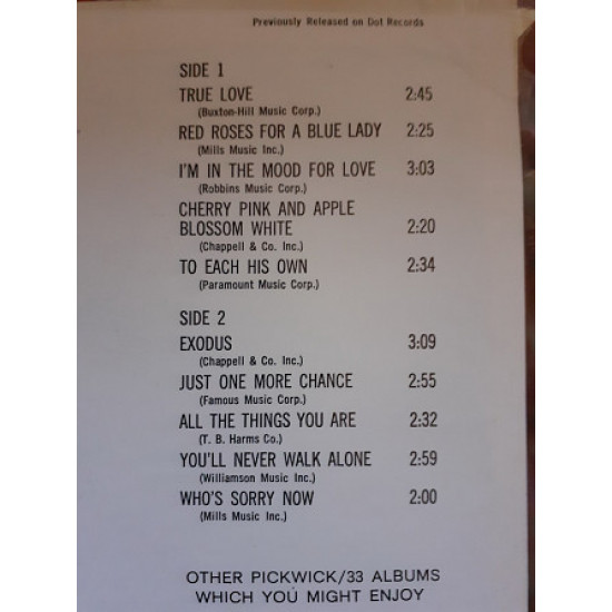 Vinyl record of LP Pat Boone – True Love Vinyl record of LP Pat Boone – True Love
