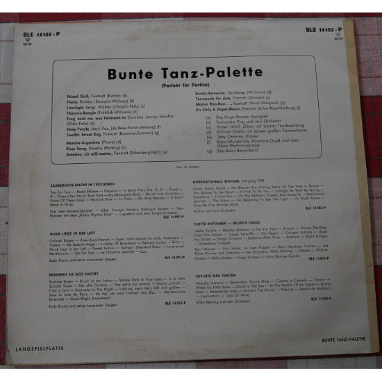 LP Bunte Tanz-Palette, Telefunken, Німеччина LP Bunte Tanz-Palette, Telefunken, Німеччина