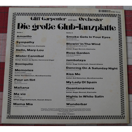 LP Club Tanzplatte , Hanza, Німеччина LP Club Tanzplatte , Hanza, Німеччина