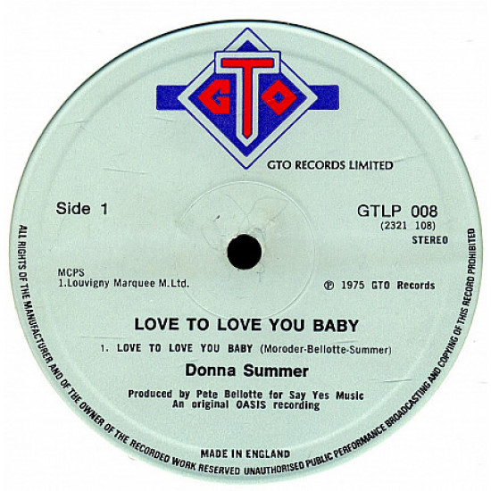 Donna Summer - Love To Love You Baby (England) 1975 Donna Summer - Love To Love You Baby (England) 1975