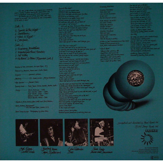 MANFRED MANN'S EARTH BAND 1975 ''Nightingales And Bombers'' - NM/NM MANFRED MANN'S EARTH BAND 1975 ''Nightingales And Bombers'' - NM/NM