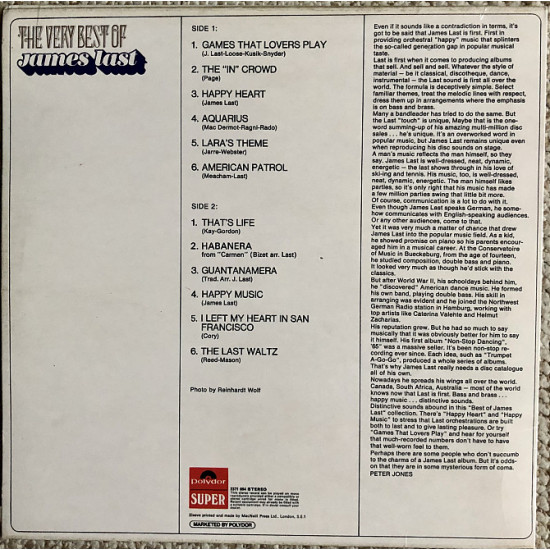 James Last - The Very Best of James Last LP Made in UK James Last - The Very Best of James Last LP Made in UK