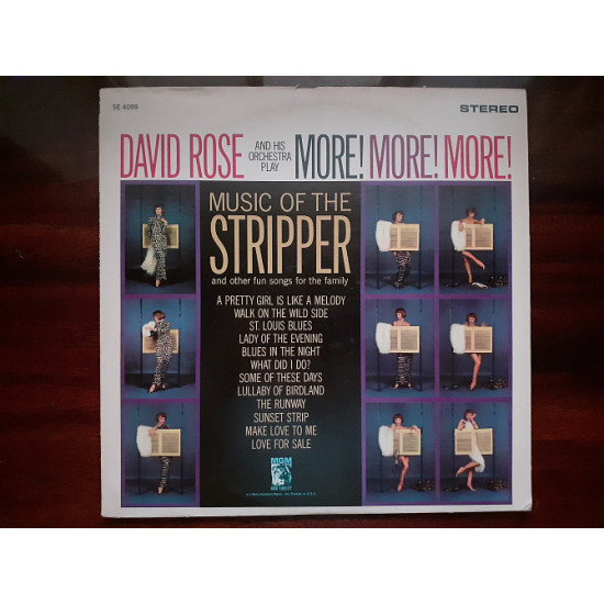 Вінилова платівка LP David Rose And His Orchestra – More! More! More! More! The Stripper and Other Fun Songs For The Family<br>Стан платівки NM<br>Стан конверту NM<br>Label: MGM Records – SE 4099<br>Format: Vinyl, LP, Album<br>Country: USA<br> Genre: Jazz Вінилова платівка LP David Rose And His Orchestra – More! More! More! More! The Stripper and Other Fun Songs For The Family<br>Стан платівки NM<br>Стан конверту NM<br>Label: MGM Records – SE 4099<br>Format: Vinyl, LP, Album<br>Country: USA<br> Genre: Jazz