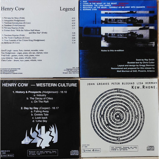 Henry Cow - Legend / In Praise of Learning / Western Culture / Kew. Rhone Henry Cow - Legend / In Praise of Learning / Western Culture / Kew. Rhone