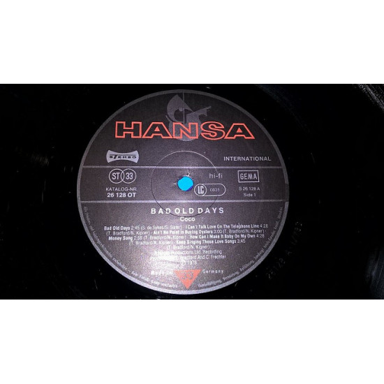Coco (Bad Old Days) 1978. (LP). 12. Vinyl. Plastinka. Germany. Coco (Bad Old Days) 1978. (LP). 12. Vinyl. Plastinka. Germany.