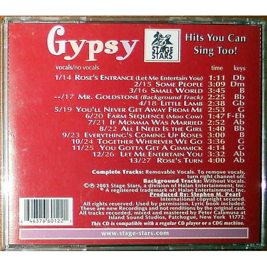 Gypsy – Hits you can sing too! (hit Broadway musical) (STS 6012 made in USA) Gypsy – Hits you can sing too! (hit Broadway musical) (STS 6012 made in USA)