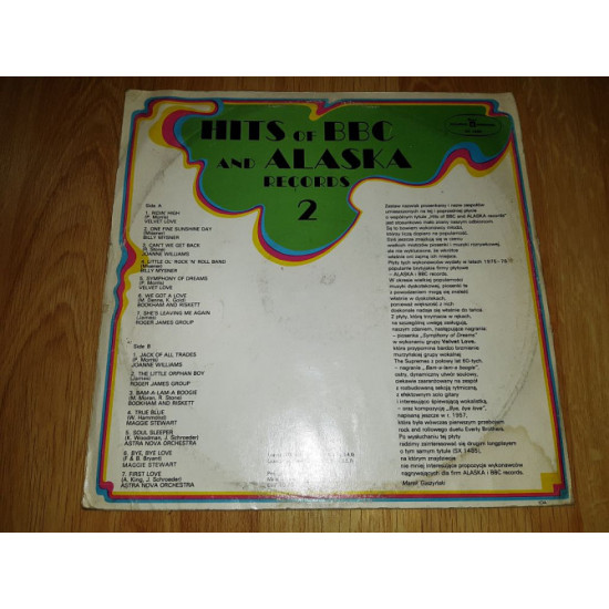 V.A. Rock Pop Soul Music (Hits Of BBC And Alaska Records 2) 1977. (LP). 12. Vinyl. Пластинка. Poland V.A. Rock Pop Soul Music (Hits Of BBC And Alaska Records 2) 1977. (LP). 12. Vinyl. Пластинка. Poland
