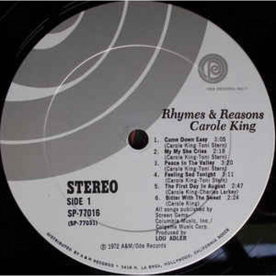Carole King – Rhymes & Reasons Carole King – Rhymes & Reasons