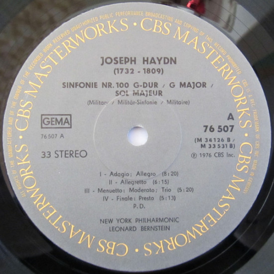 Joseph Haydn, Leonard Bernstein, The New York Philharmonic Orchestra - Symphonies 100 & 103 (LP, Alb Joseph Haydn, Leonard Bernstein, The New York Philharmonic Orchestra - Symphonies 100 & 103 (LP, Alb