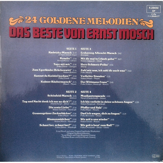 Ernst Mosch - Das Beste Von Ernst Mosch - 24 Goldene Melodien 2 платівки Ernst Mosch - Das Beste Von Ernst Mosch - 24 Goldene Melodien 2 платівки