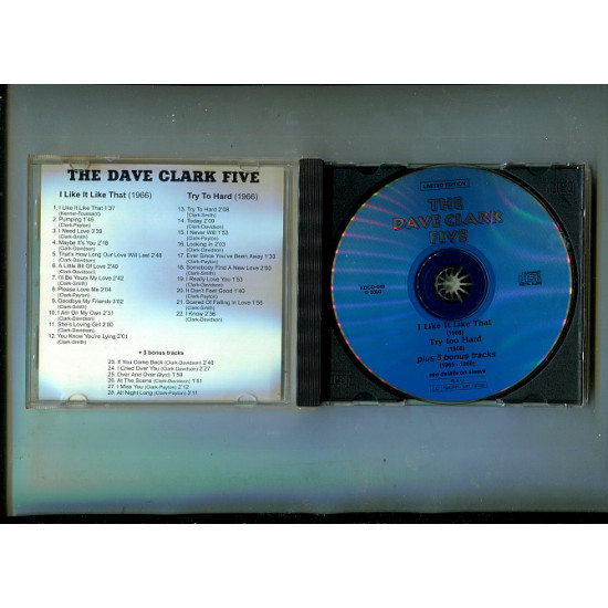 Продаю CD The Dave Clark 5 “I Like It Like That” – 1966/“Try To Hard” – 1966 + 6 bonus Продаю CD The Dave Clark 5 “I Like It Like That” – 1966/“Try To Hard” – 1966 + 6 bonus