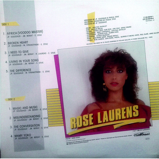 Rose Laurens - Rose Laurens Flarenasch 24-0218-1 Germany ex+
m 1983 Rose Laurens - Rose Laurens Flarenasch 24-0218-1 Germany ex+
m 1983