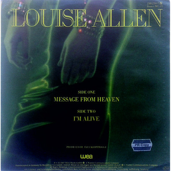 Louise Allen - Message From Heaven I'm Alive Louise Allen - Message From Heaven I'm Alive