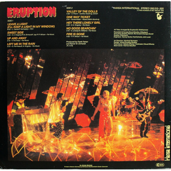Eruption – Leave A Light 1979 (Другий студійний альбом) Eruption – Leave A Light 1979 (Другий студійний альбом)