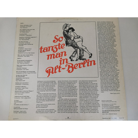 Ballhausorchester Kurt Beyer – So Tanzte Man In Alt-Berlin (GDR 1972) Ballhausorchester Kurt Beyer – So Tanzte Man In Alt-Berlin (GDR 1972)