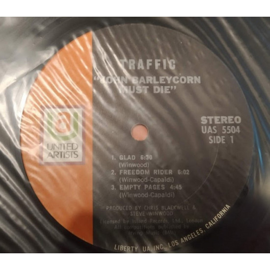 TRAFFIC - John Barleycorn Must Die 1970 / UAS 5504, usa, m-//vg ++/m- TRAFFIC - John Barleycorn Must Die 1970 / UAS 5504, usa, m-//vg ++/m-
