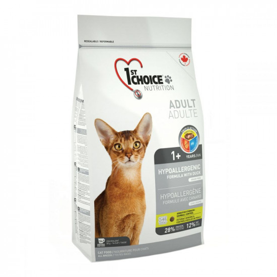 1st Choice Adult Hypoallergenic Гипоаллергенный сухой корм для кошек с уткой 1st Choice Adult Hypoallergenic Гипоаллергенный сухой корм для кошек с уткой