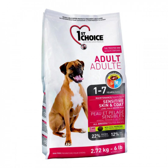 1st Choice Adult Sensitive Skin & Coat All breed Корм для дорослих собак усіх порід ягня з рибою та коричневим рисом 1st Choice Adult Sensitive Skin & Coat All breed Корм для дорослих собак усіх порід ягня з рибою та коричневим рисом