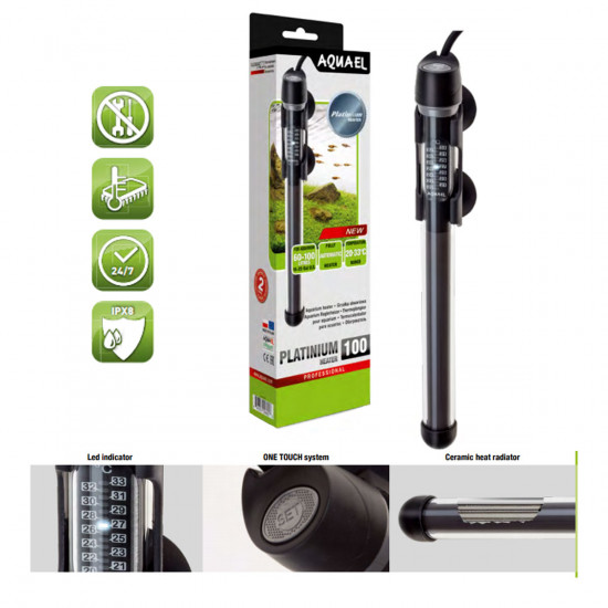 Aquael Platinium Heater Электронный стеклянный нагреватель для аквариума Aquael Platinium Heater Электронный стеклянный нагреватель для аквариума