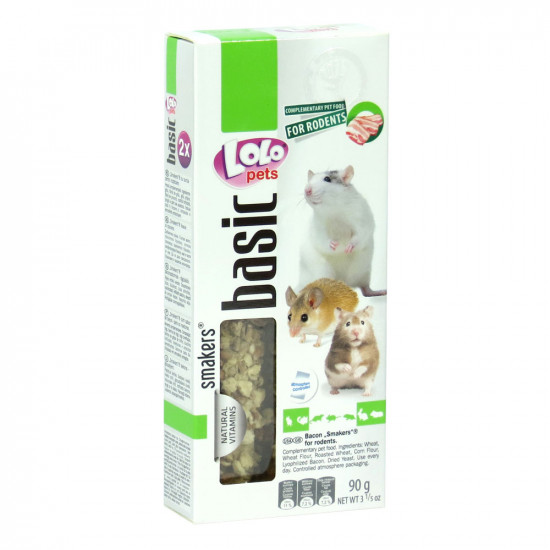 LoLo Pets Smakers for RODENTS Ласощі для гризунів з беконом LoLo Pets Smakers for RODENTS Ласощі для гризунів з беконом