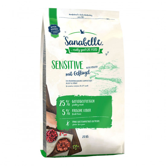 Sanabelle Sensitive with Poultry Сухой корм для кошек с чувствительным пищеварением с птицей Sanabelle Sensitive with Poultry Сухой корм для кошек с чувствительным пищеварением с птицей